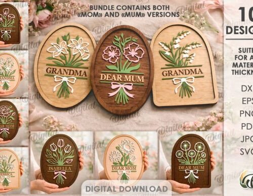 3D Flower Decors Bundle Laser 145153892 Creativo Digital